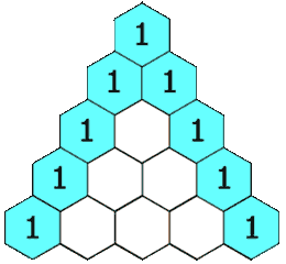 Figure 7: Construction of a Pascal’s triangle. Source: Wikipedia (public domain, used in accordance with the Licensing section, animation works only in an HTML document).